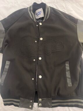 Aelfric Eden Grey Varsity Bomber Jacket